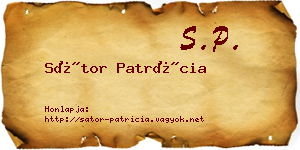 Sátor Patrícia névjegykártya